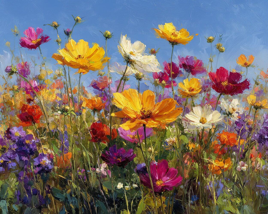 Colorful Poppy Bushes Paint by Numbers