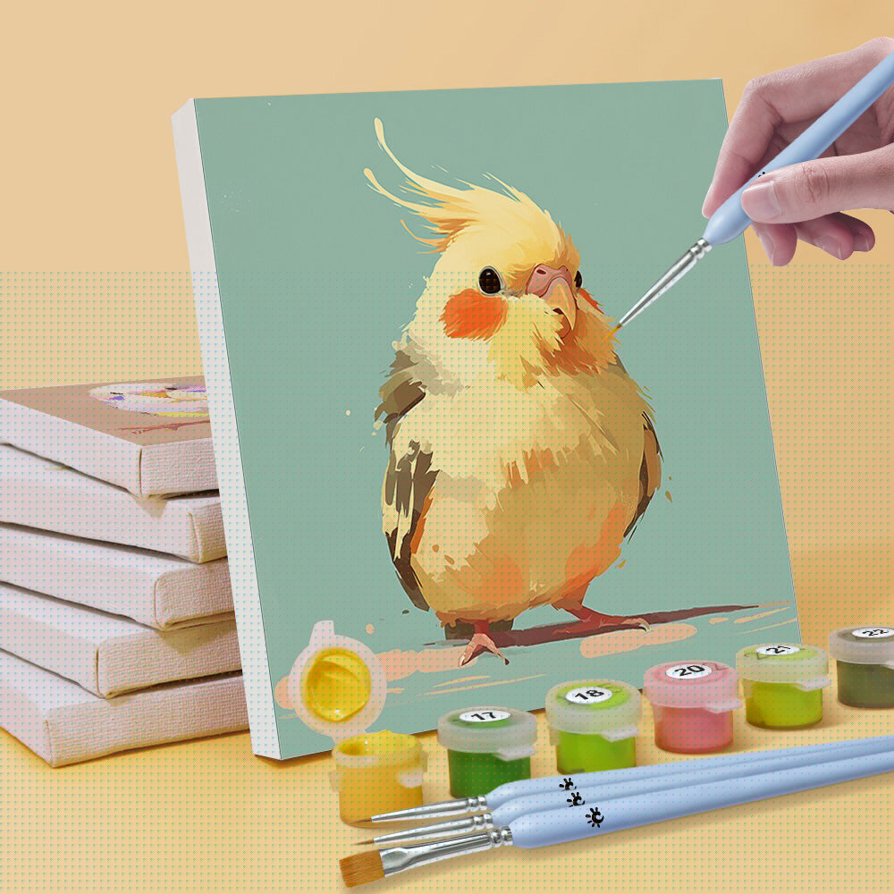 Cute Colorful Birds 6 Pieces Mini Paint by Numbers