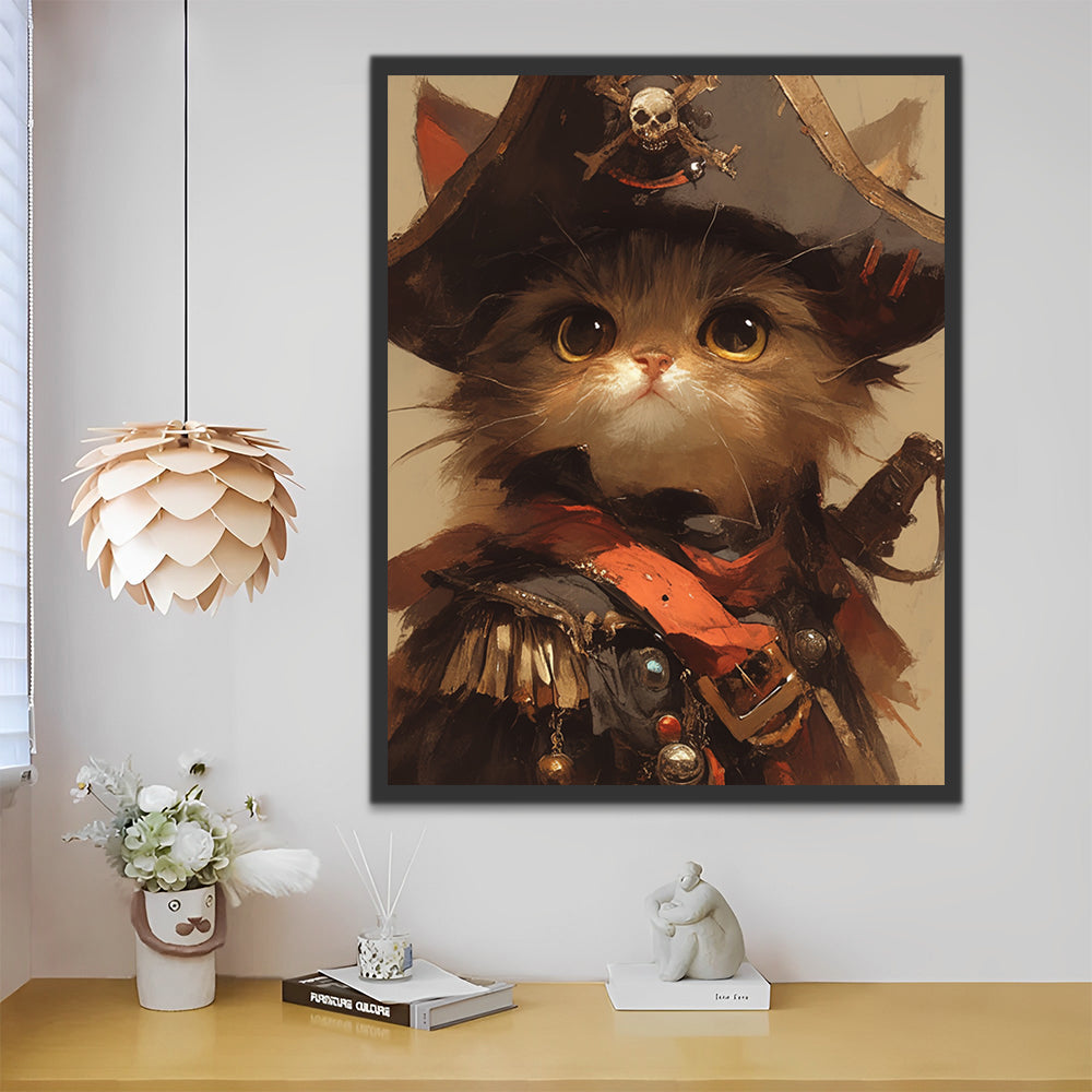 Cute Pirate Cat Paint by Numbers