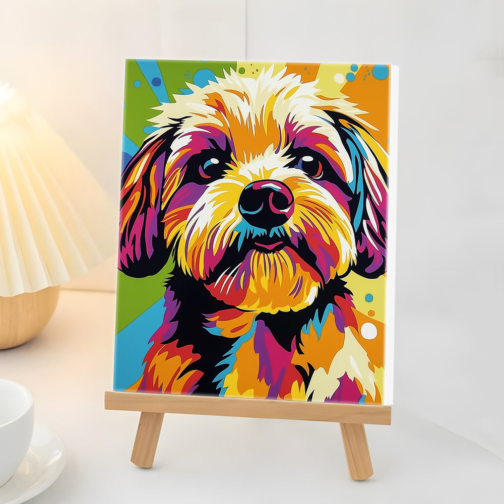 Cute Poodle Mini Paint by Numbers