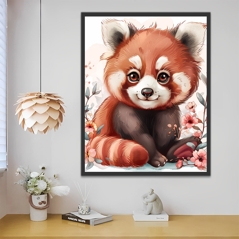 Cute Red Panda Paint by Numbers