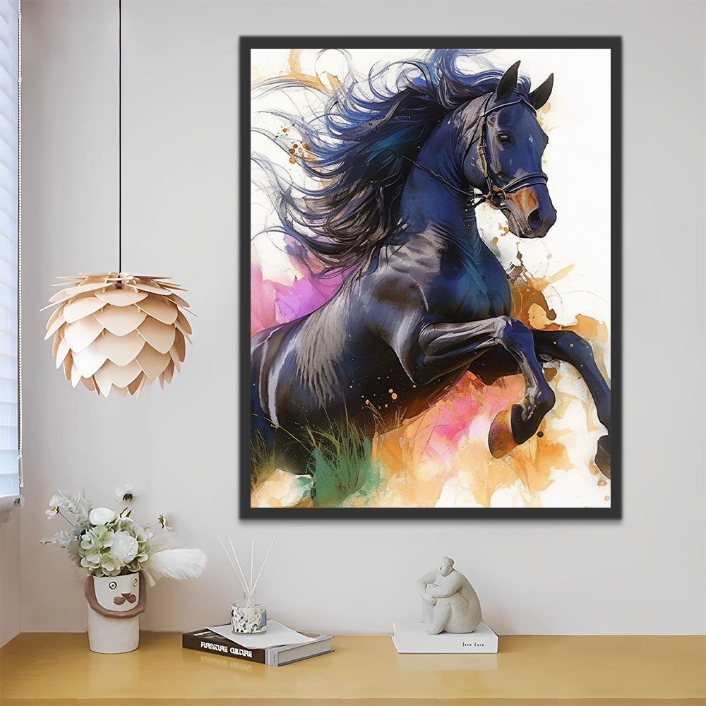 Dark Horse Hurdles Paint by Numbers