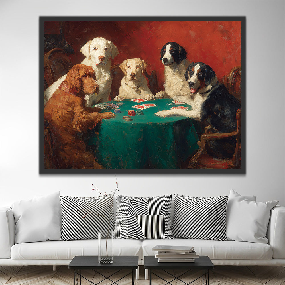 Dogs Playing Poker and Gambling Paint by Numbers