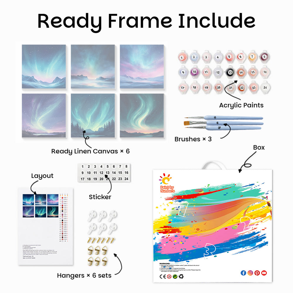 Dreamy Aurora 6 Pieces Mini Paint by Numbers