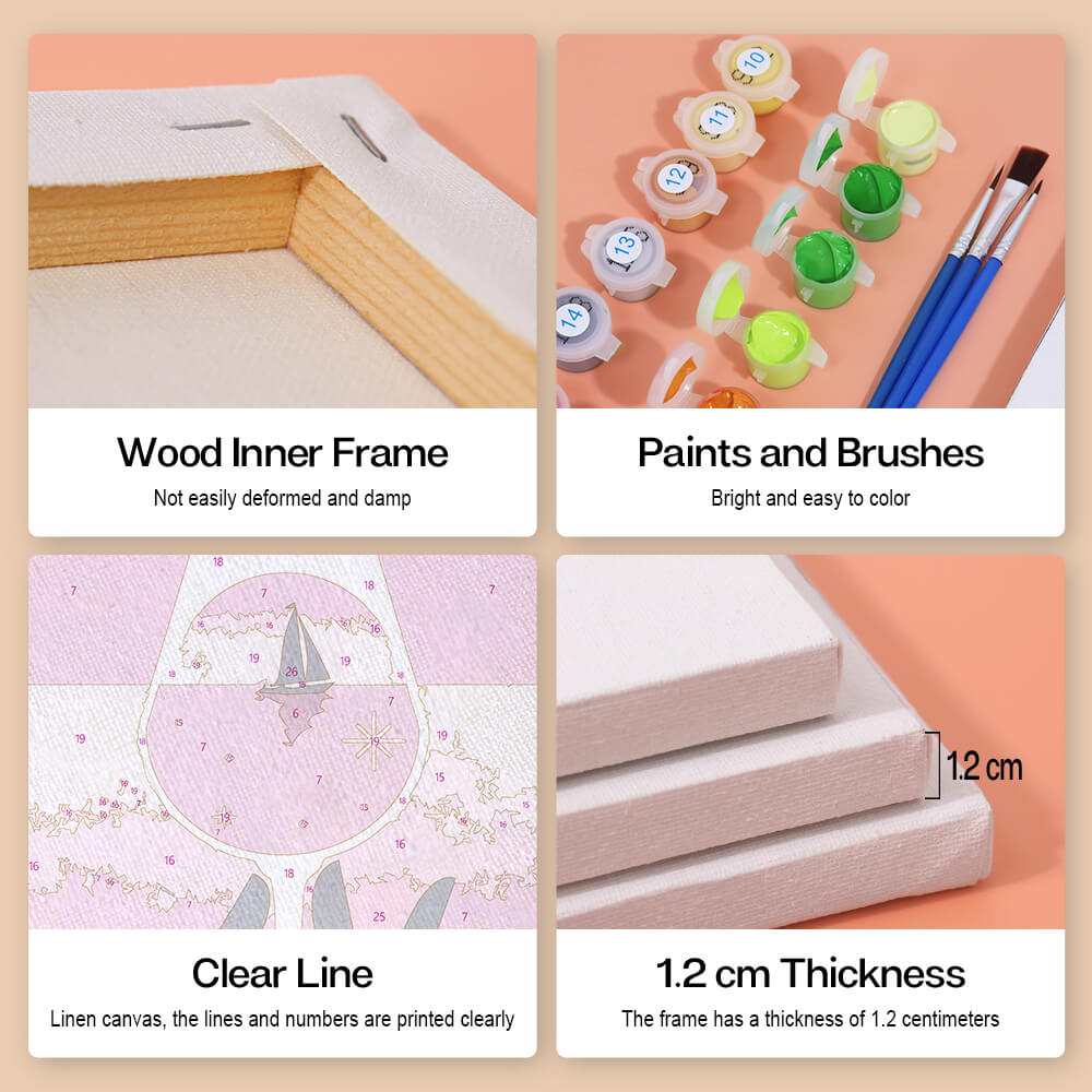 Elegant Cocktail 6 Pieces Mini Paint by Numbers