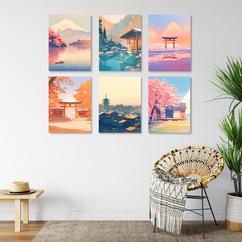 Famous Attractions 6 Pieces Mini Paint by Numbers
