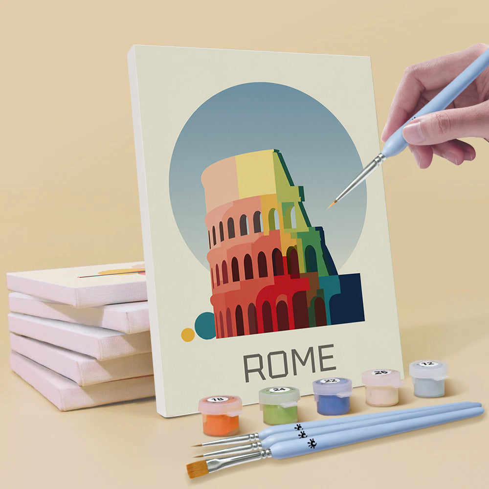 Famous City Landmarks 6 Pieces Mini Paint by Numbers
