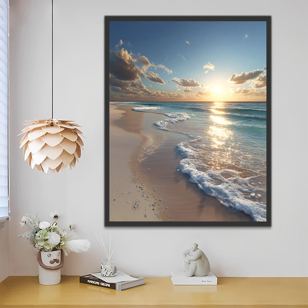 Fine Sand and a Tranquil Sea Paint by Numbers