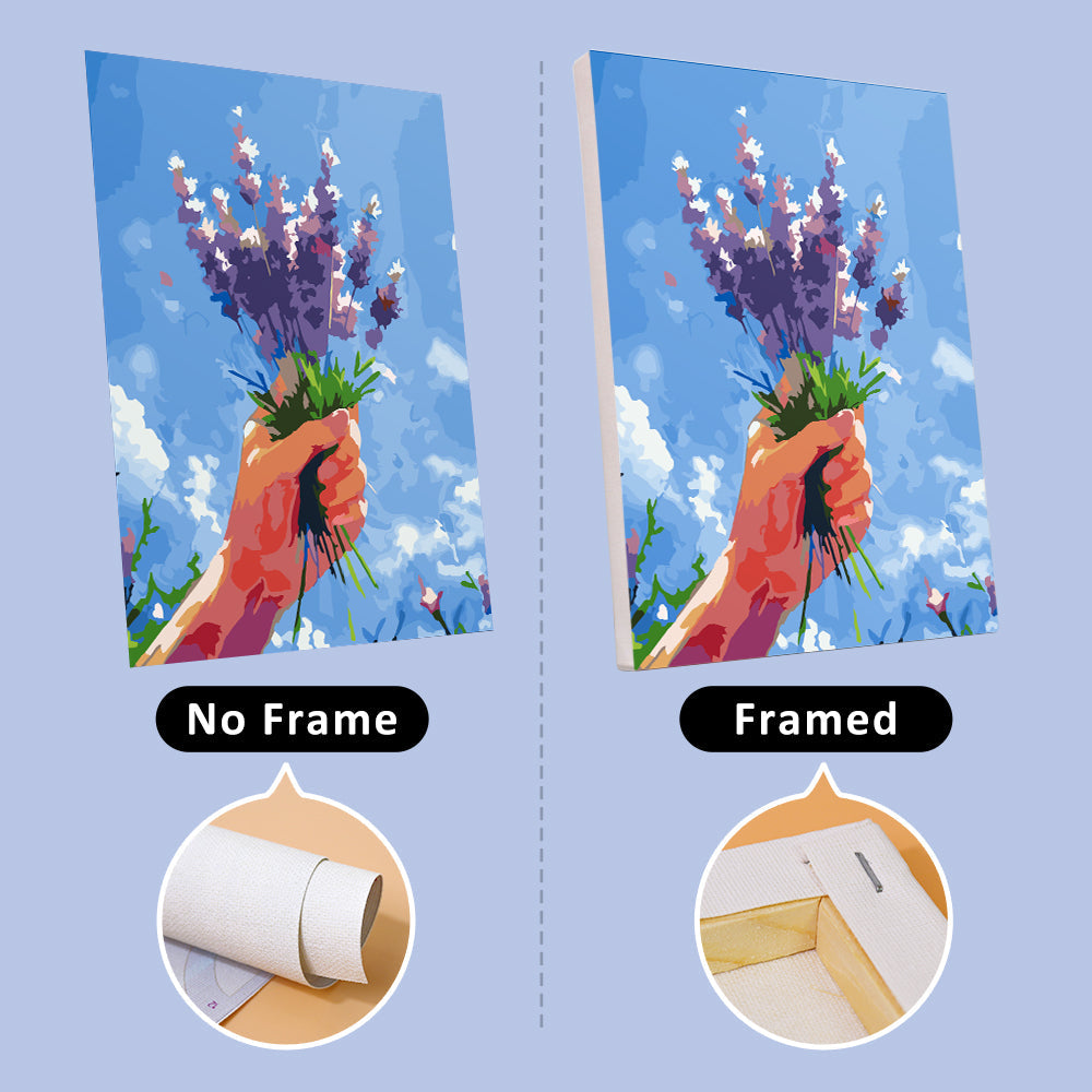 Flower Bouquets under Blue Sky 6 Pieces Mini Paint by Numbers