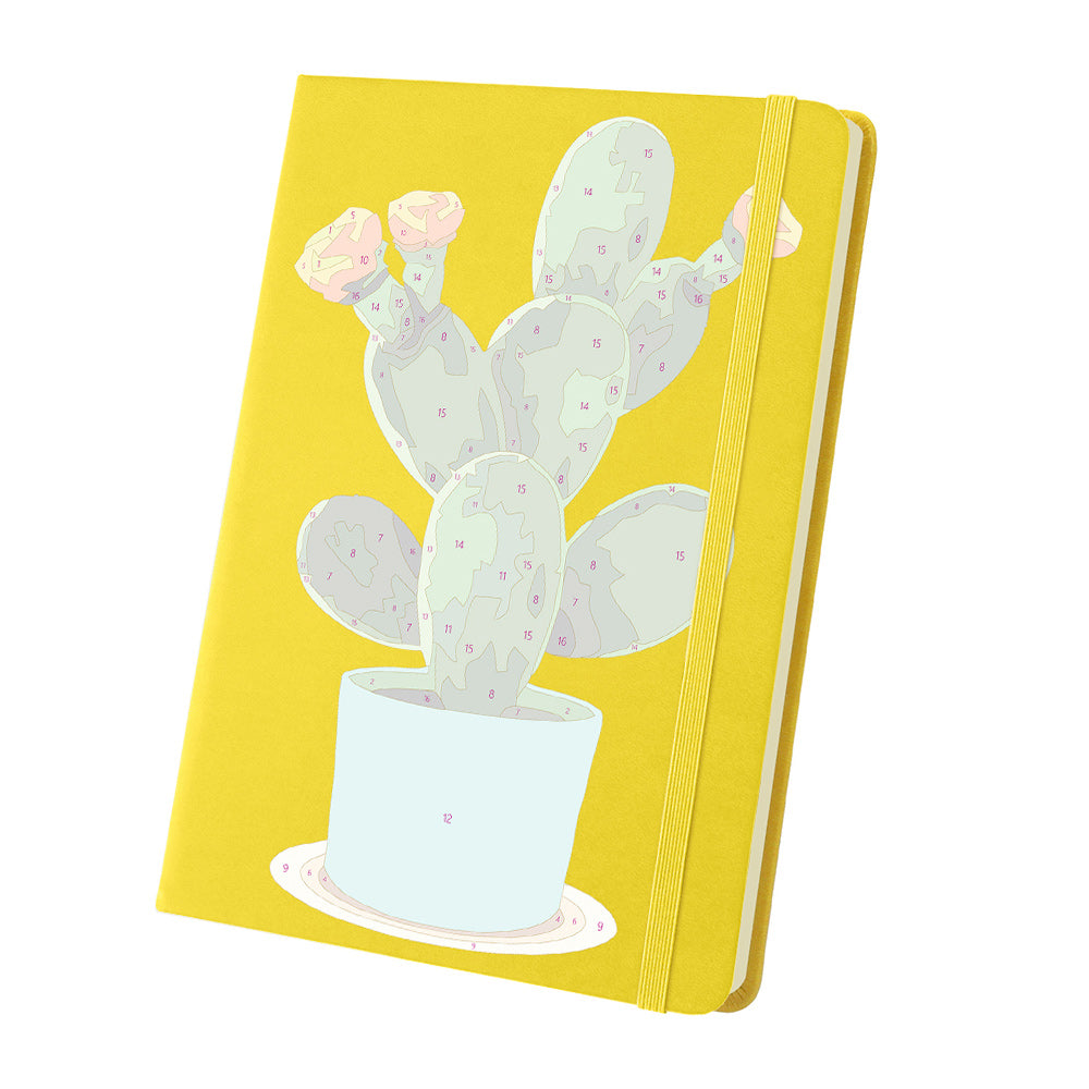 Flowering Cactus Pot Notebook Paint by Numbers