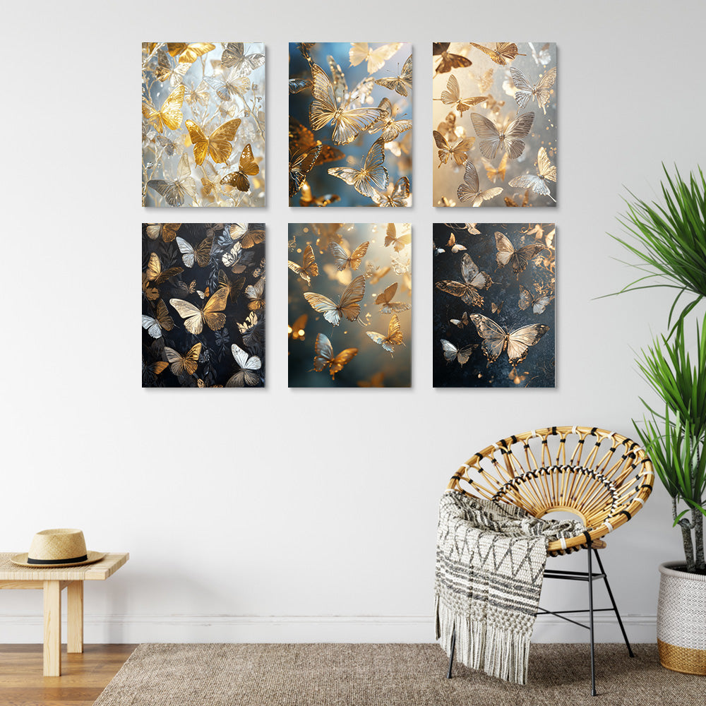 Flying Delicate Butterflies 6 Pieces Mini Paint by Numbers