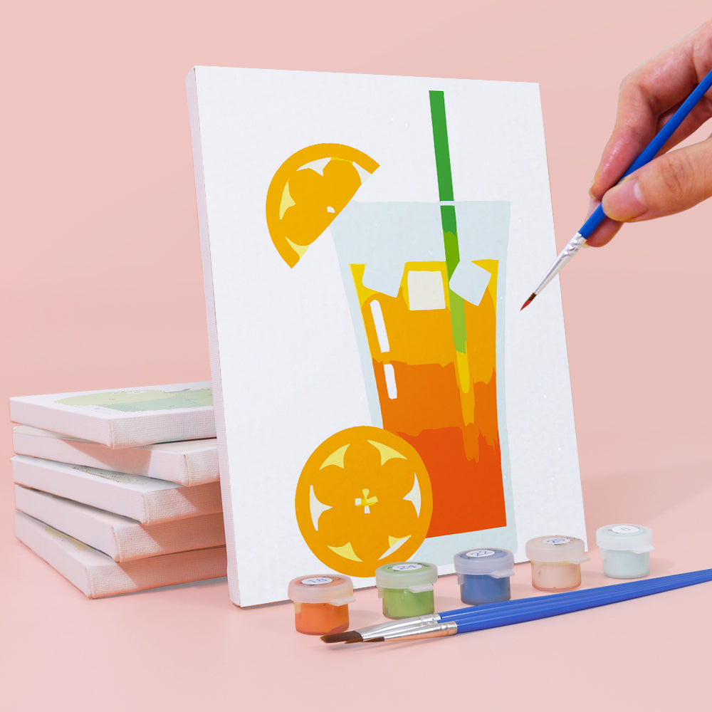 Fruity Cocktail 6 Pieces Mini Paint by Numbers