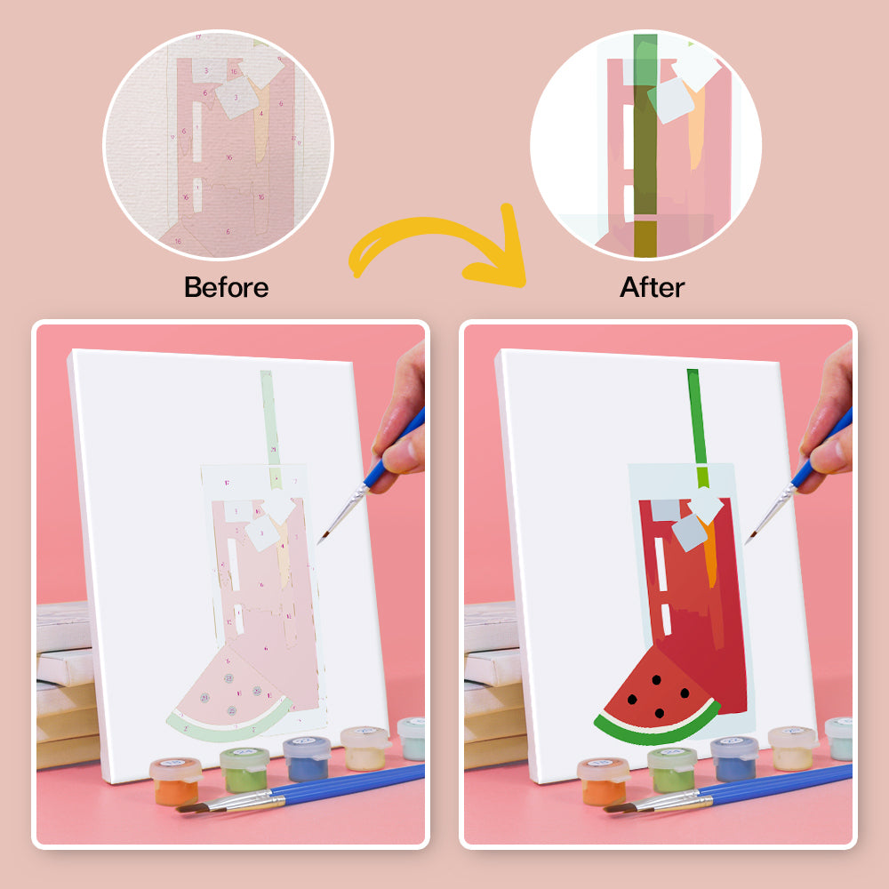 Fruity Cocktail 6 Pieces Mini Paint by Numbers