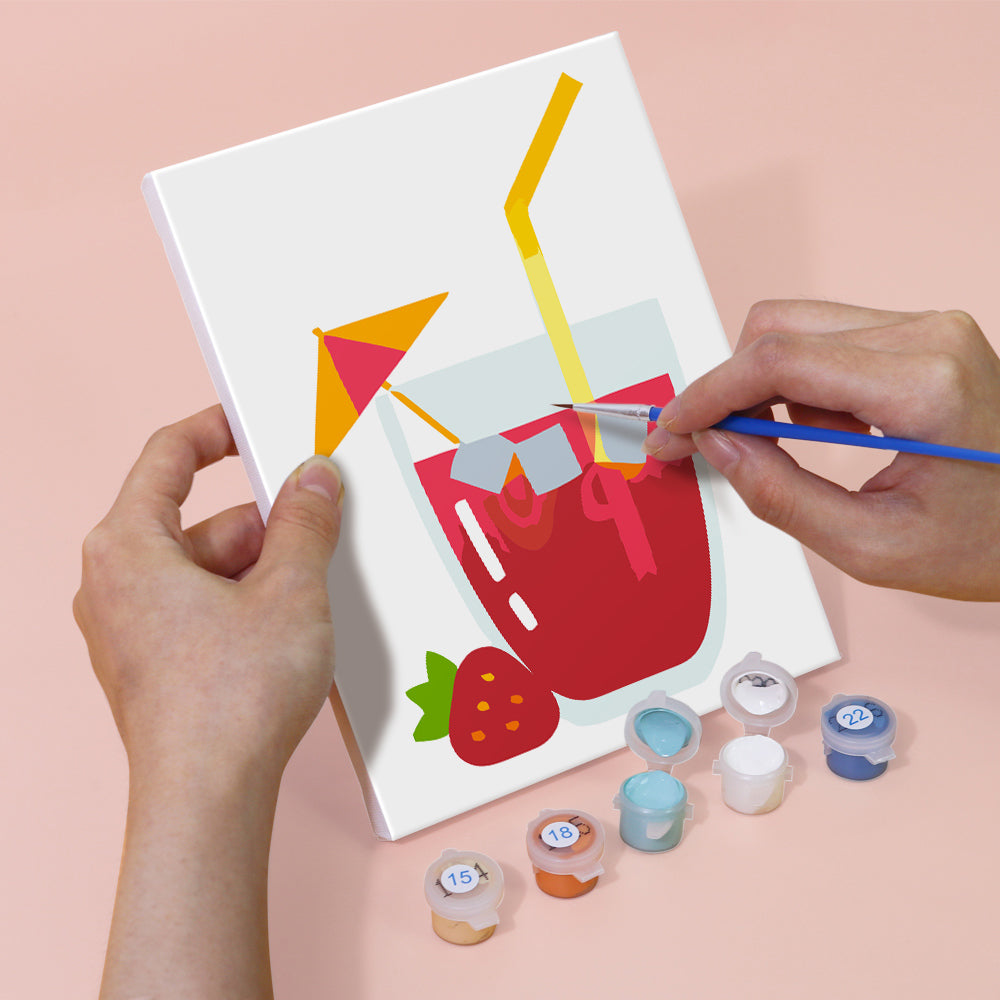 Fruity Cocktail 6 Pieces Mini Paint by Numbers