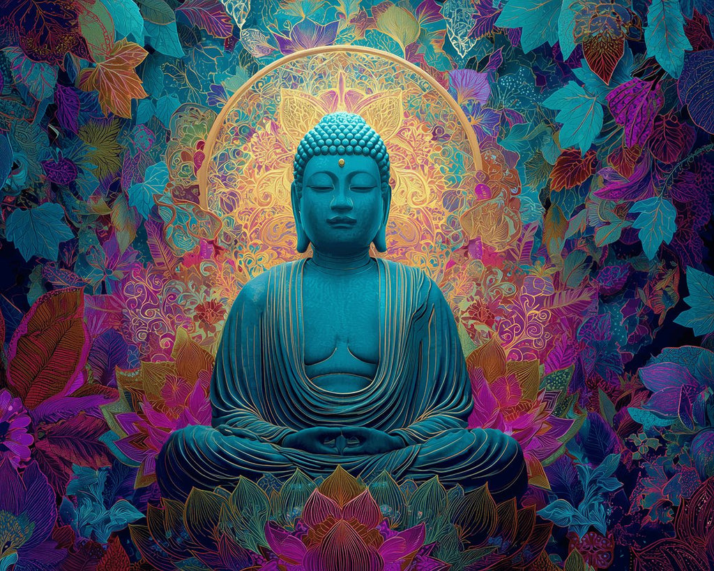 Giant Buddha Statue on a Lotus Seat Paint by Numbers