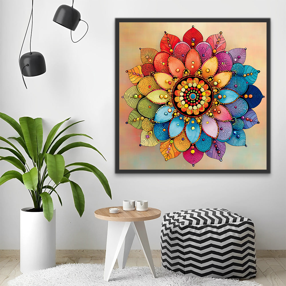 Gorgeous Colorful Mandala Paint by Numbers