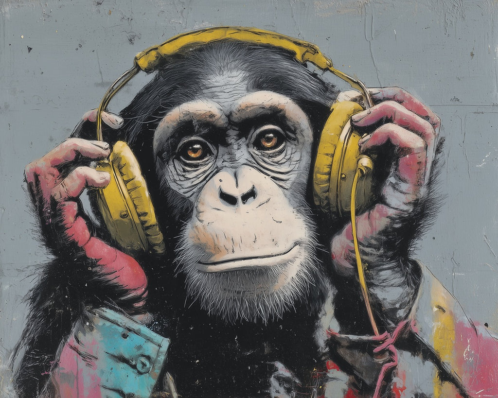 Graffiti of a Gorilla with Headphones Paint by Numbers