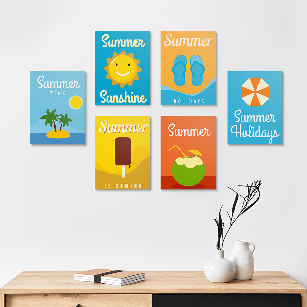 Happy Summer Time 6 Pieces Mini Paint by Numbers