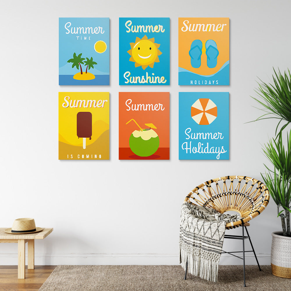 Happy Summer Time 6 Pieces Mini Paint by Numbers