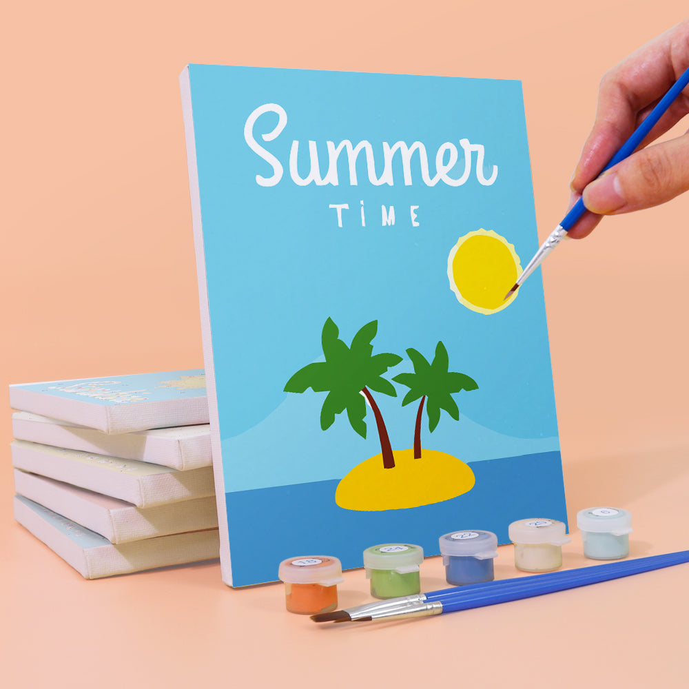 Happy Summer Time 6 Pieces Mini Paint by Numbers