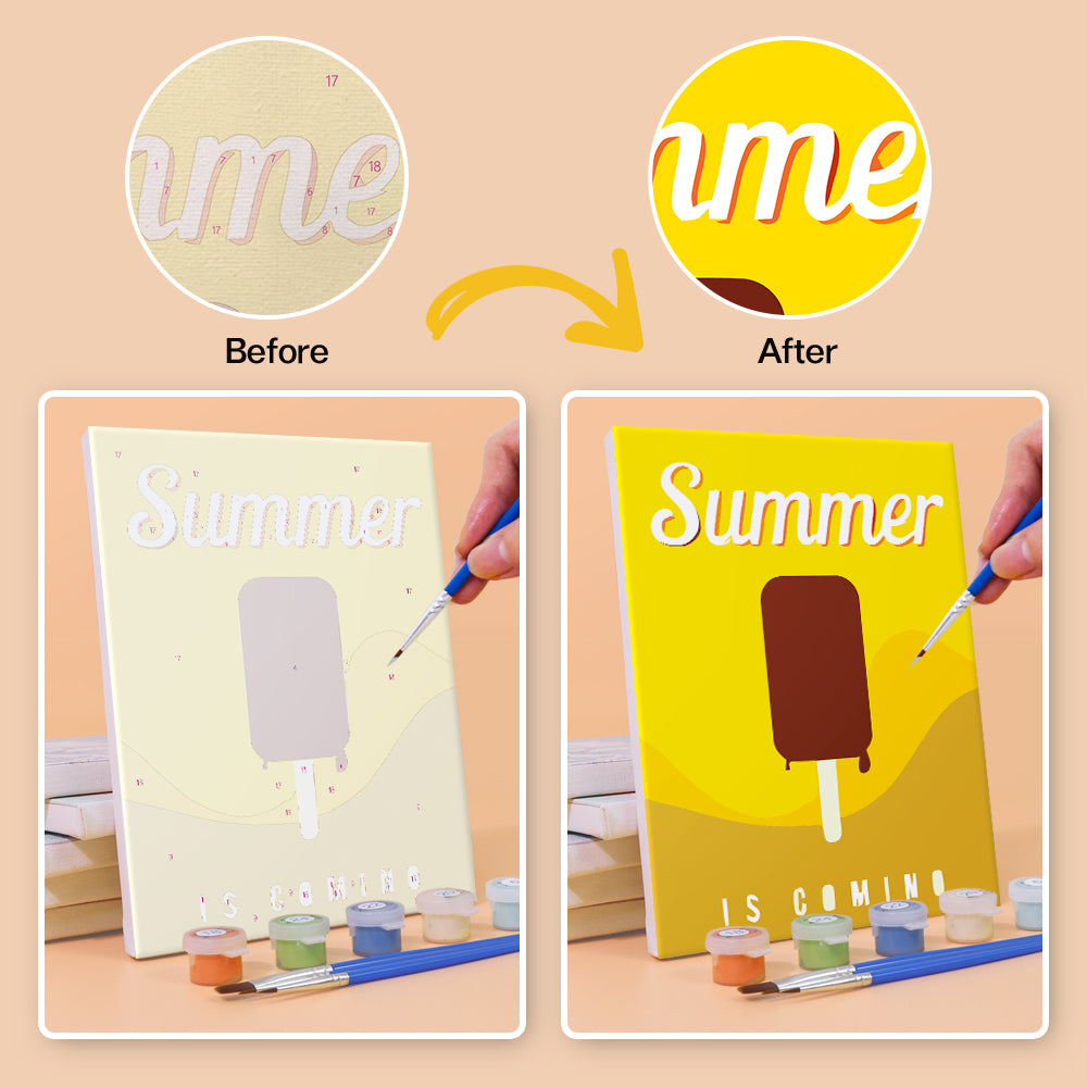 Happy Summer Time 6 Pieces Mini Paint by Numbers