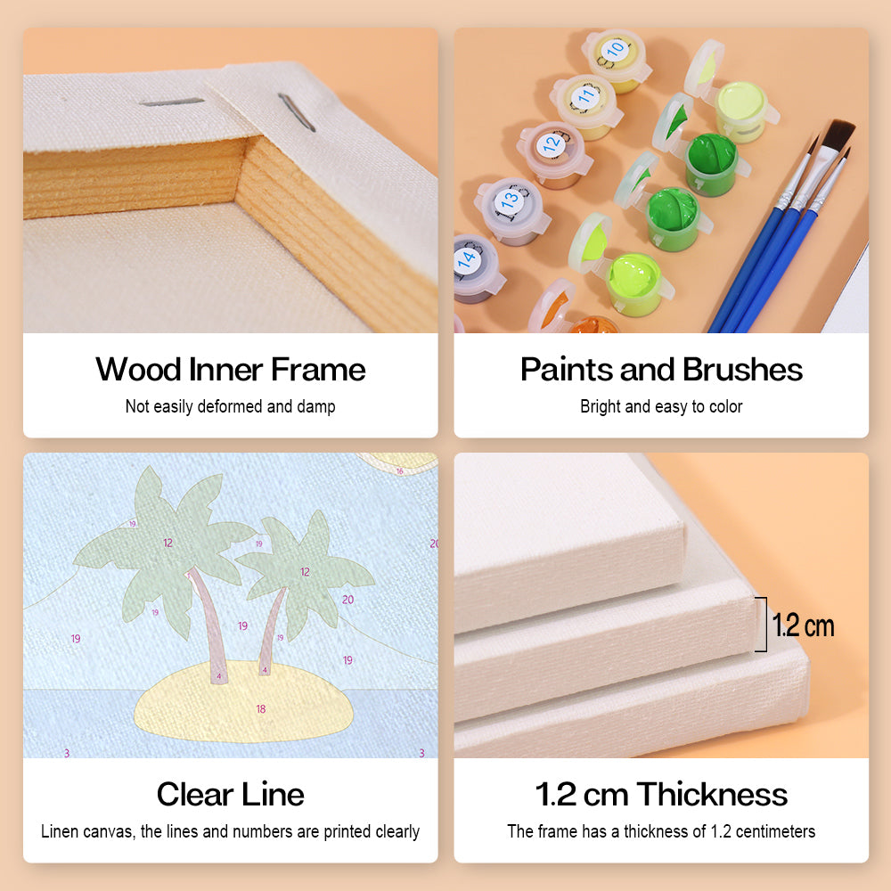 Happy Summer Time 6 Pieces Mini Paint by Numbers