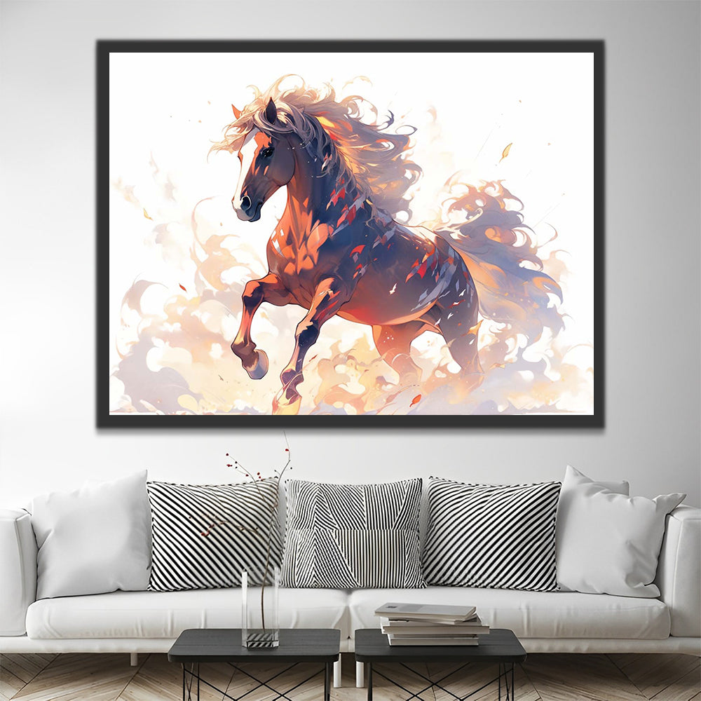 Horse Galloping on Water Paint by Numbers