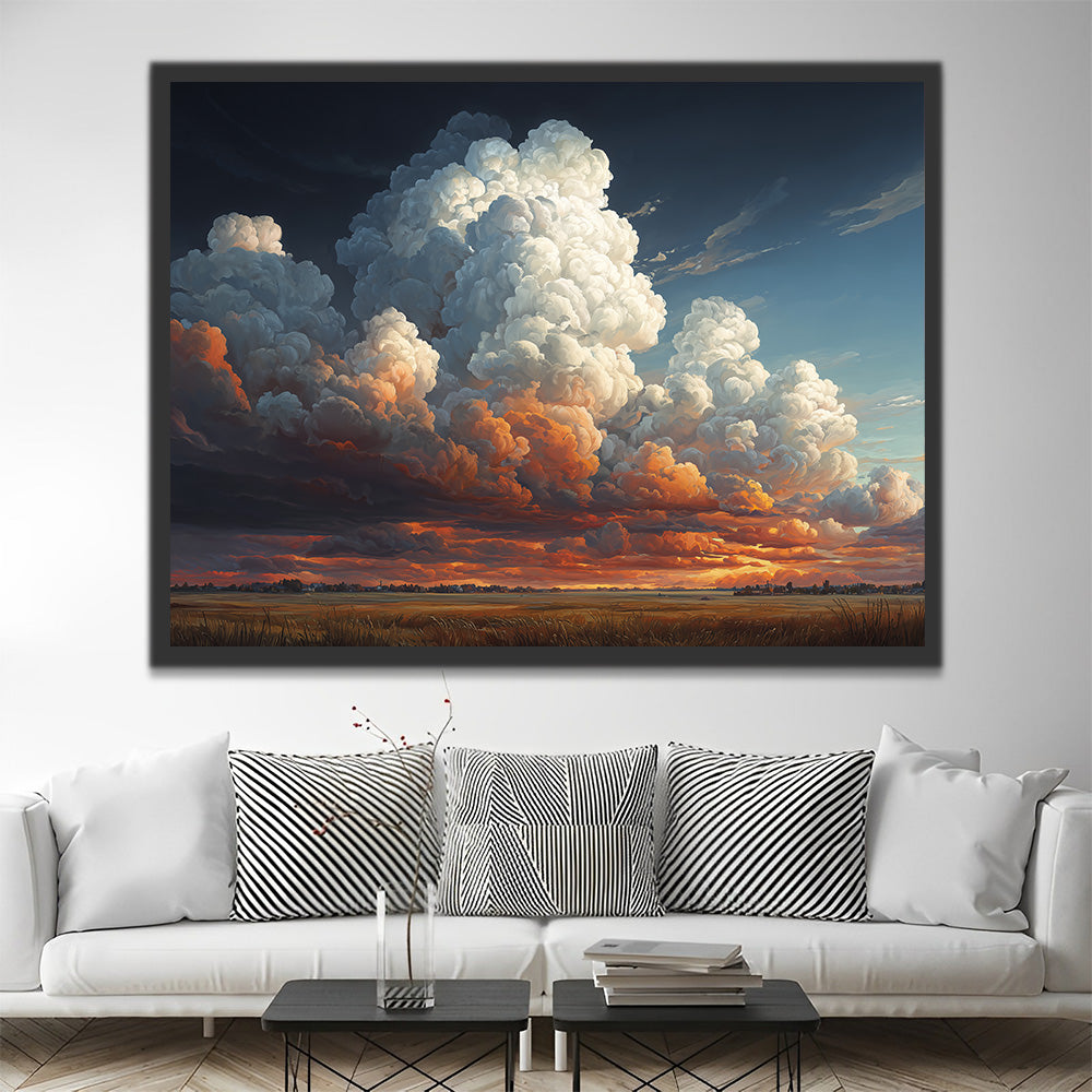 Huge Clouds over the Fields Paint by Numbers