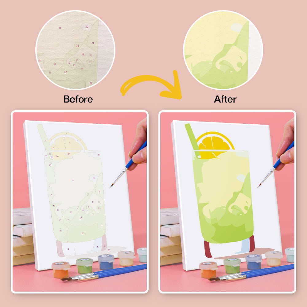 Iced Drinks 6 Pieces Mini Paint by Numbers