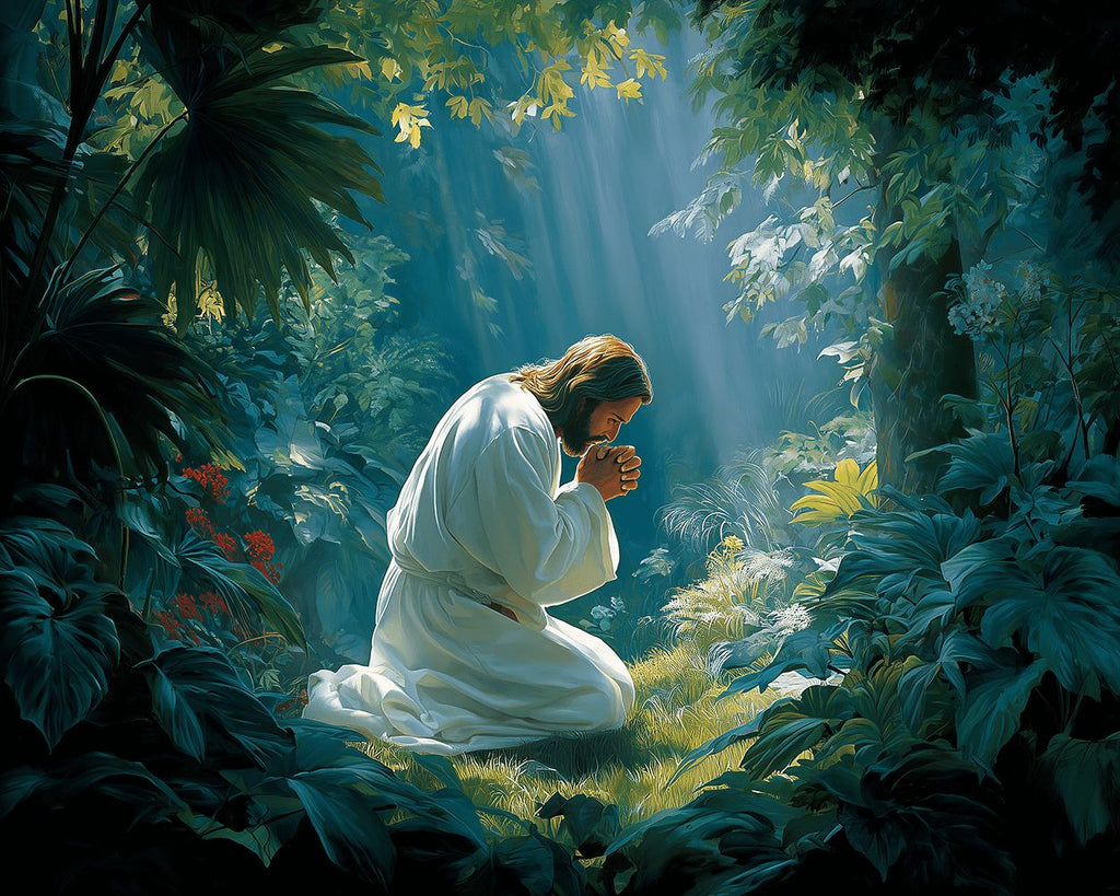 Jesus Praying in the Forest Paint by Numbers