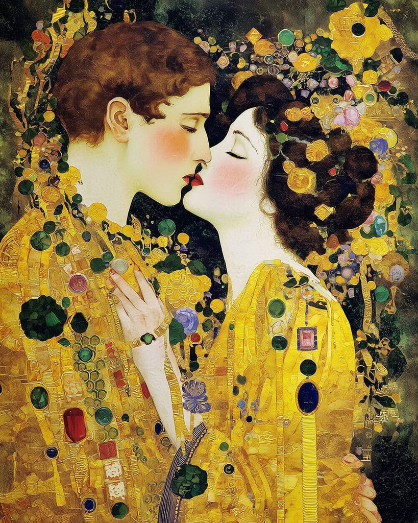 Klimt-Style Couple Paintings Paint by Numbers