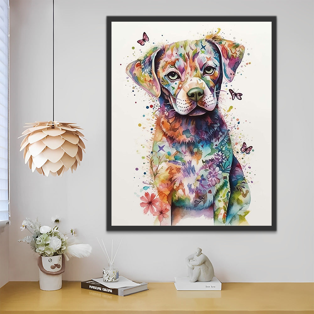 Labrador Graffiti Butterflies Paint by Numbers