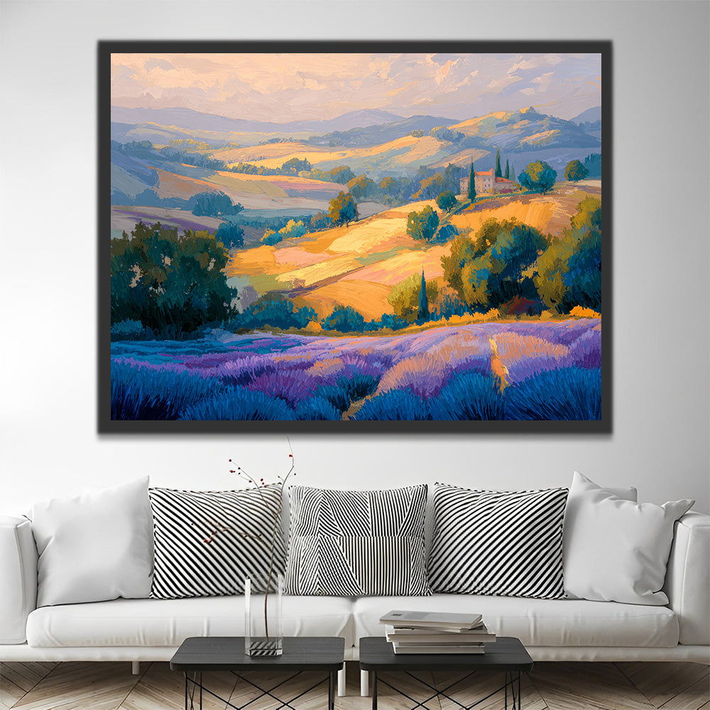 Lavender Fields on the Hillside Paint by Numbers