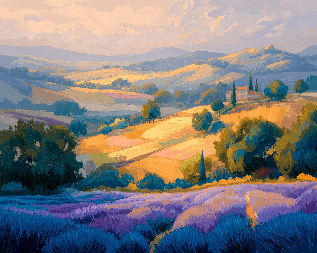 Lavender Fields on the Hillside Paint by Numbers