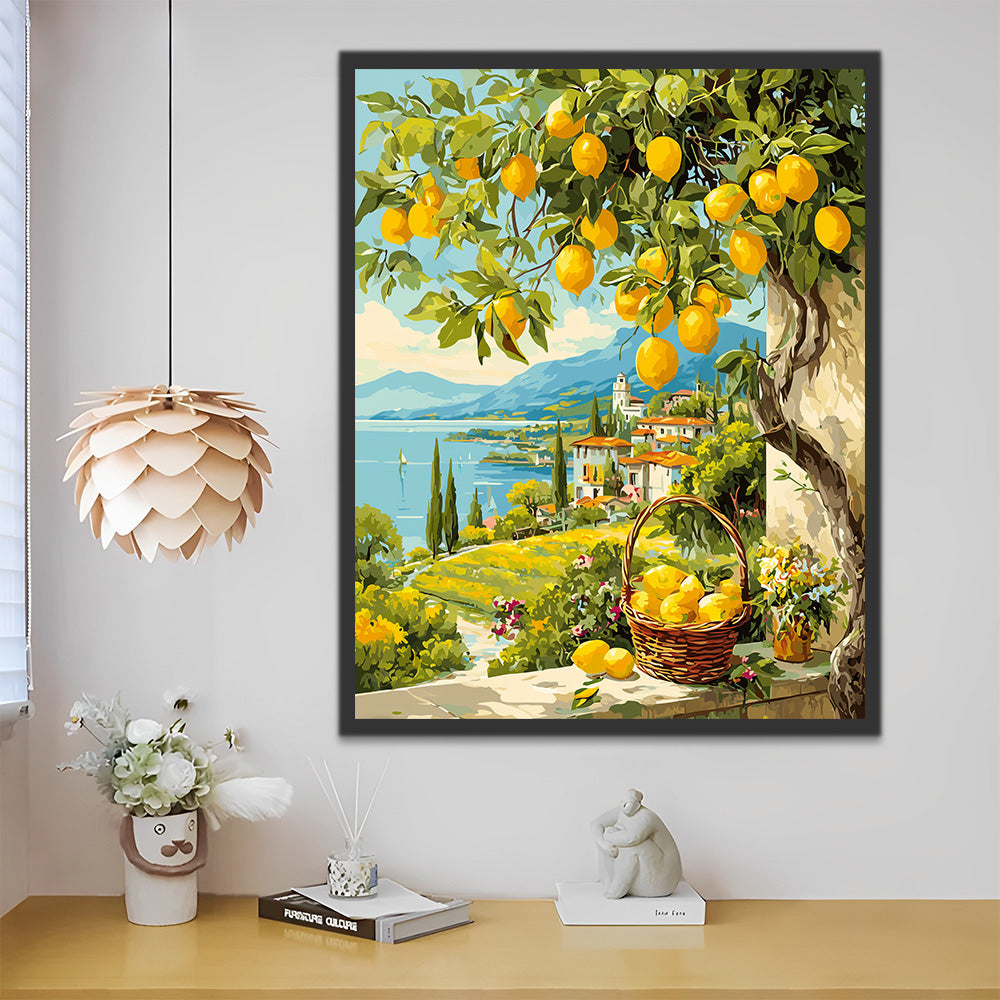 Lemon Tree in a Seaside Town Paint by Numbers
