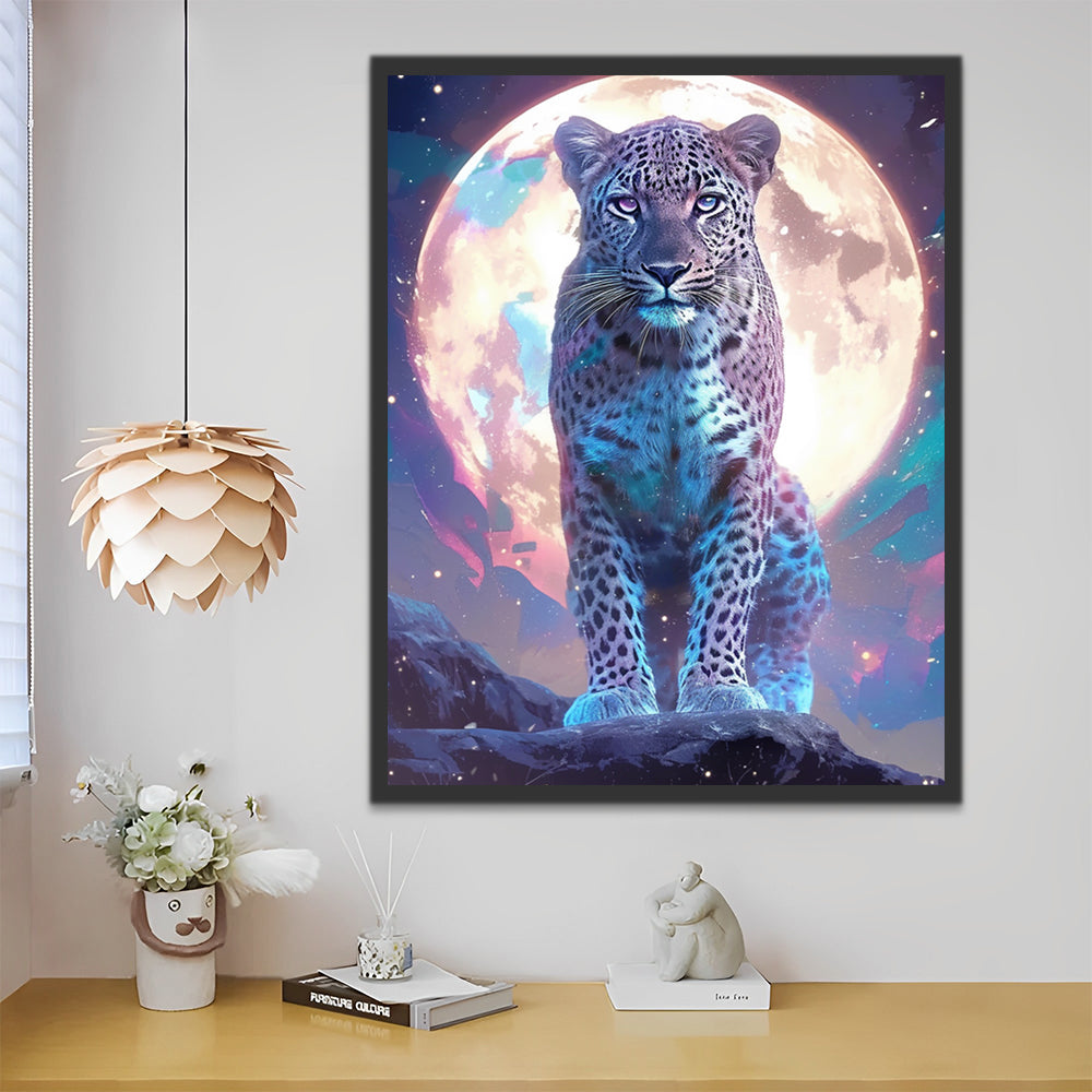 Leopard under the Full Moon Paint by Numbers