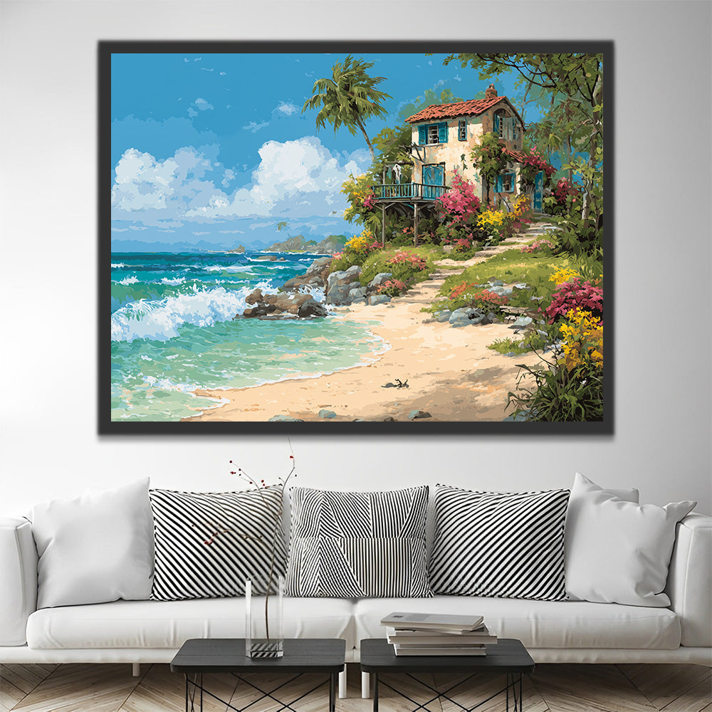 Little House by the Sea Paint by Numbers