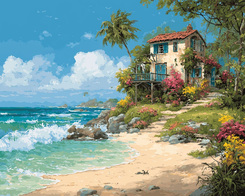 Little House by the Sea Paint by Numbers