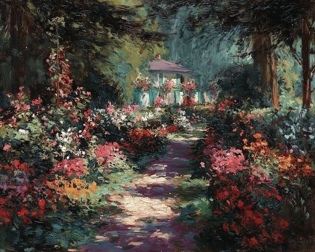 Little White House in the Valley of Flowers Paint by Numbers