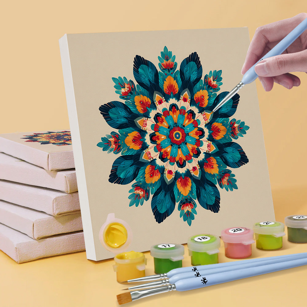 Lotus Mandala 6 Pieces Mini Paint by Numbers