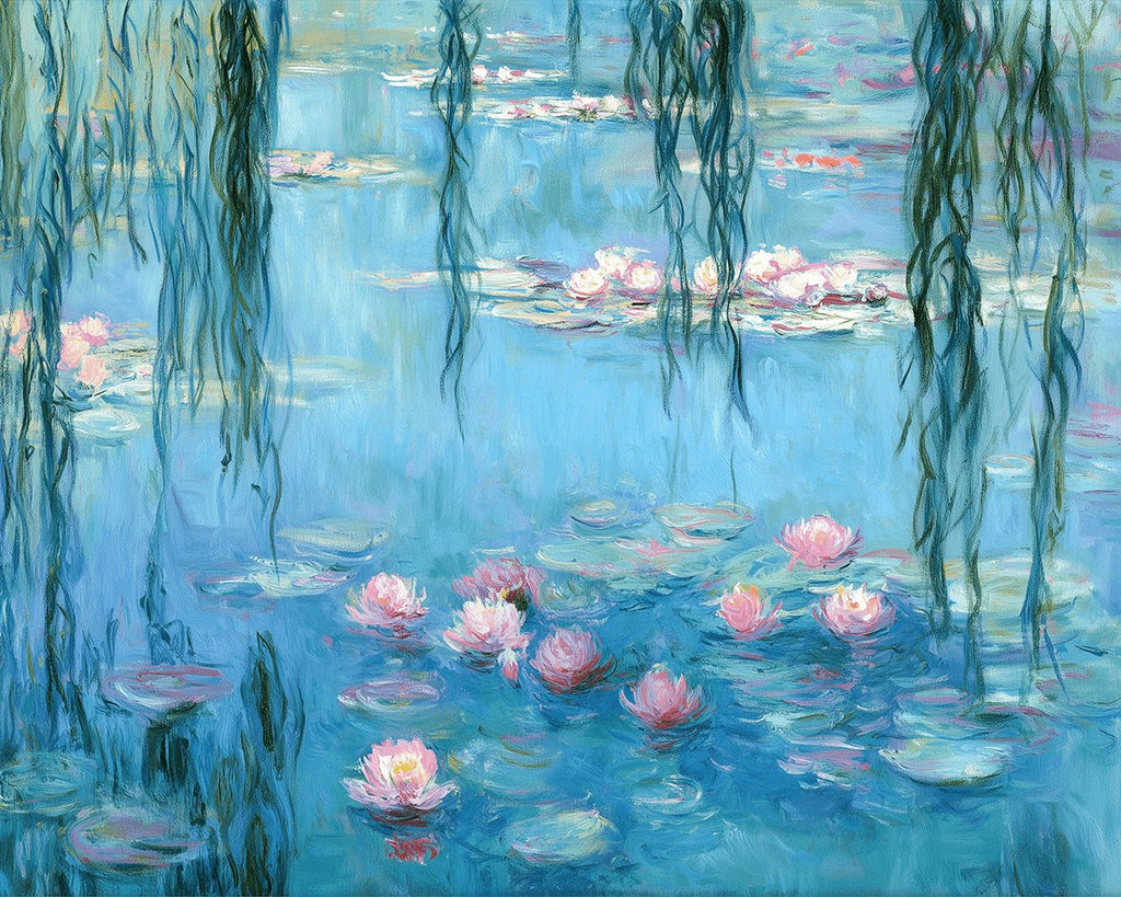 Lotus Pond under Weeping Willows Paint by Numbers