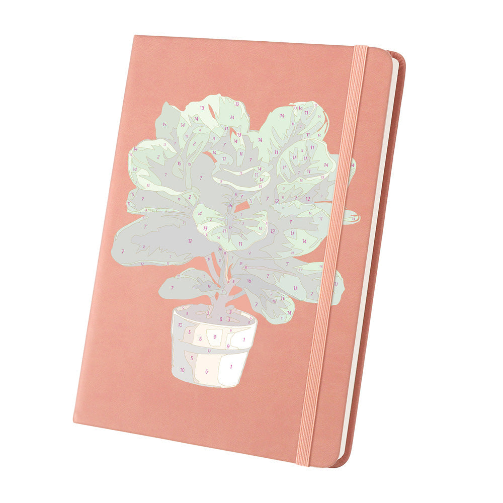 Lush Green Potted Plants Notebook Paint by Numbers