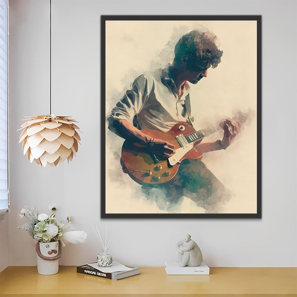 Man Playing Guitar Paint by Numbers