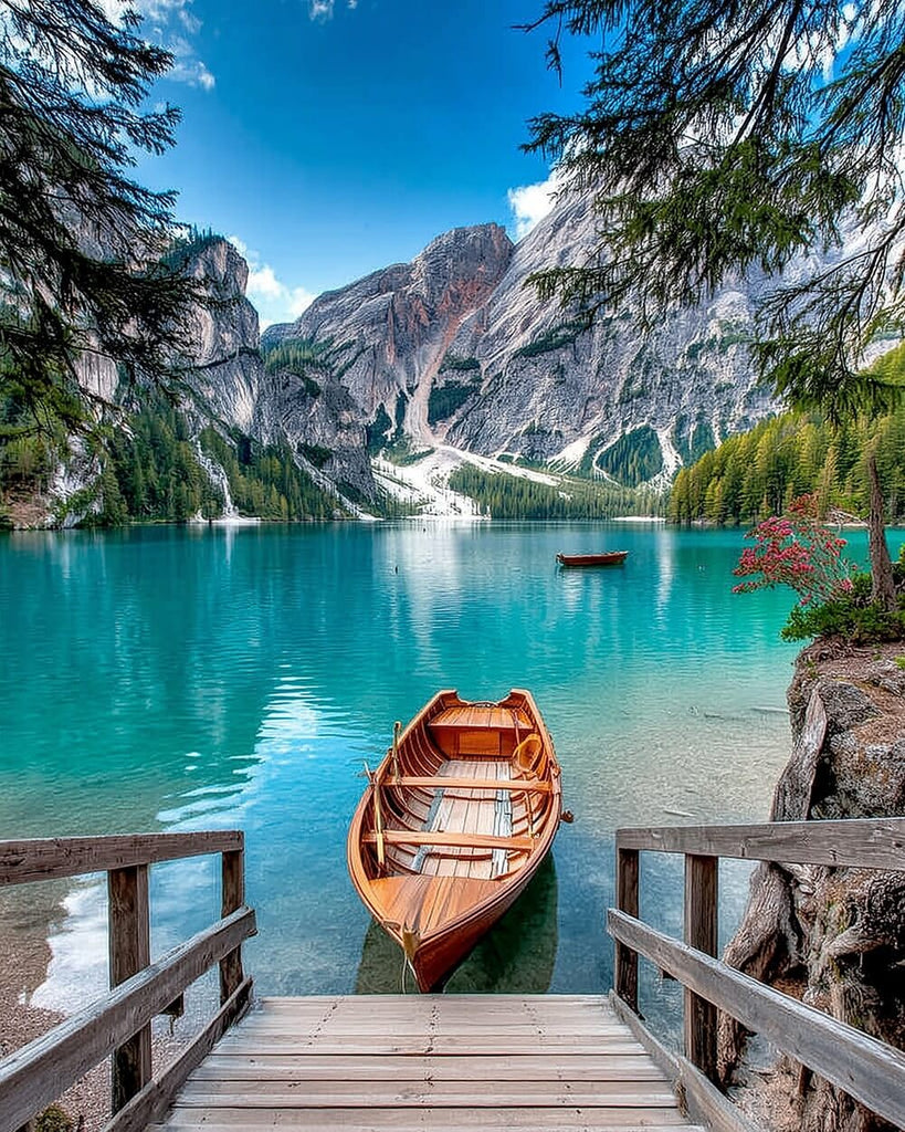 Mountains and Green Lake Paint by Numbers