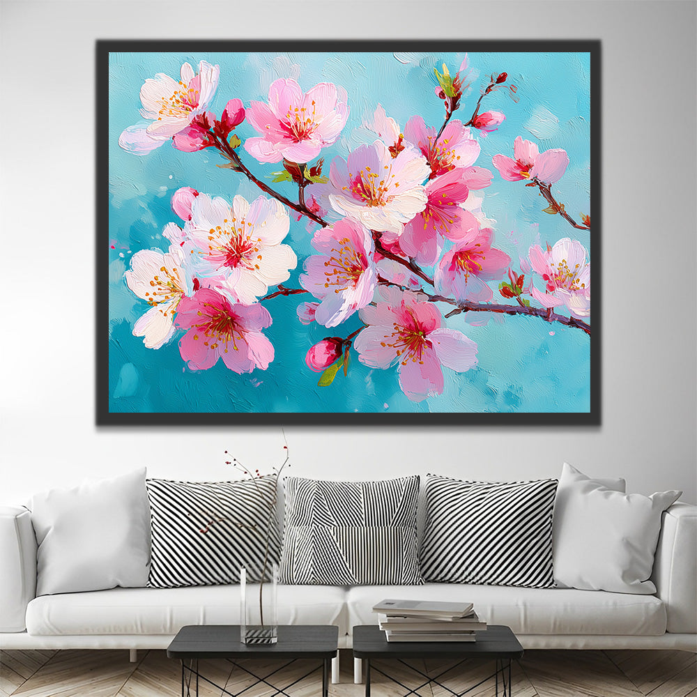 Pink Begonia Flowers Paint by Numbers