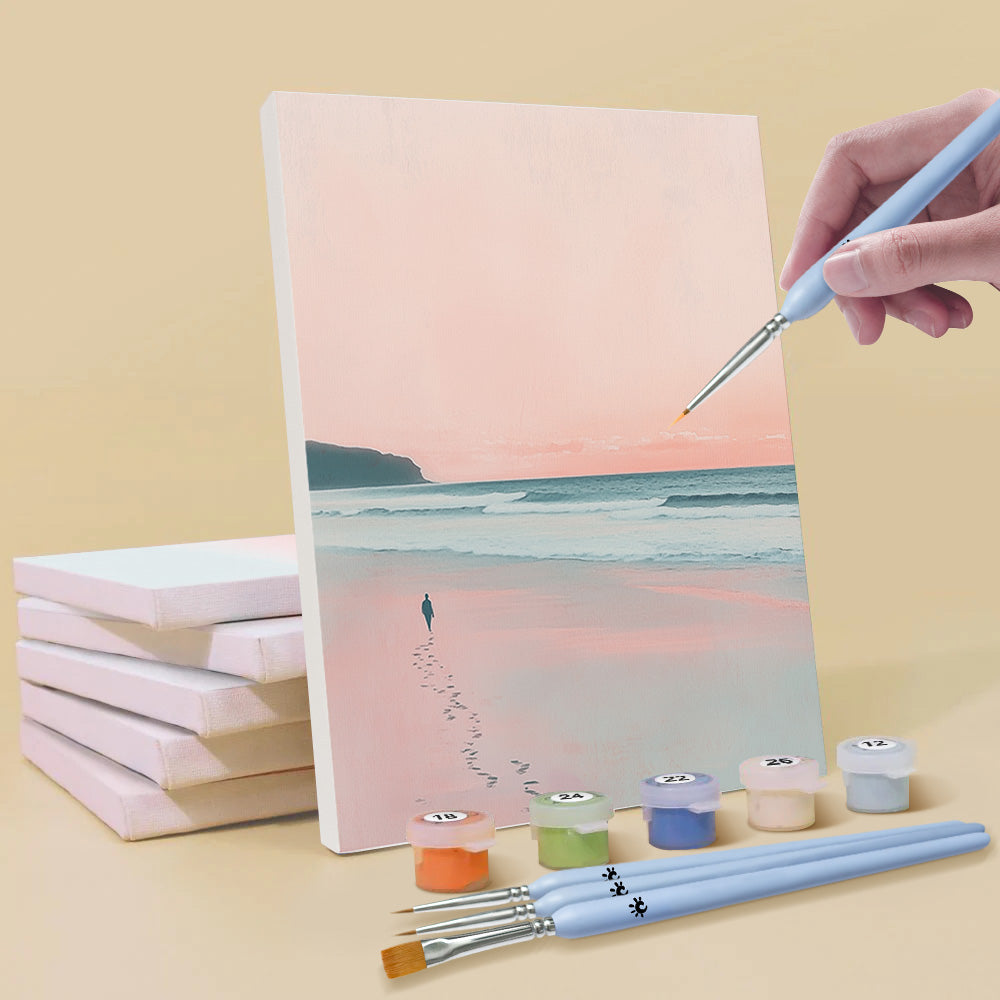 Pink Sea and Beach 6 Pieces Mini Paint by Numbers