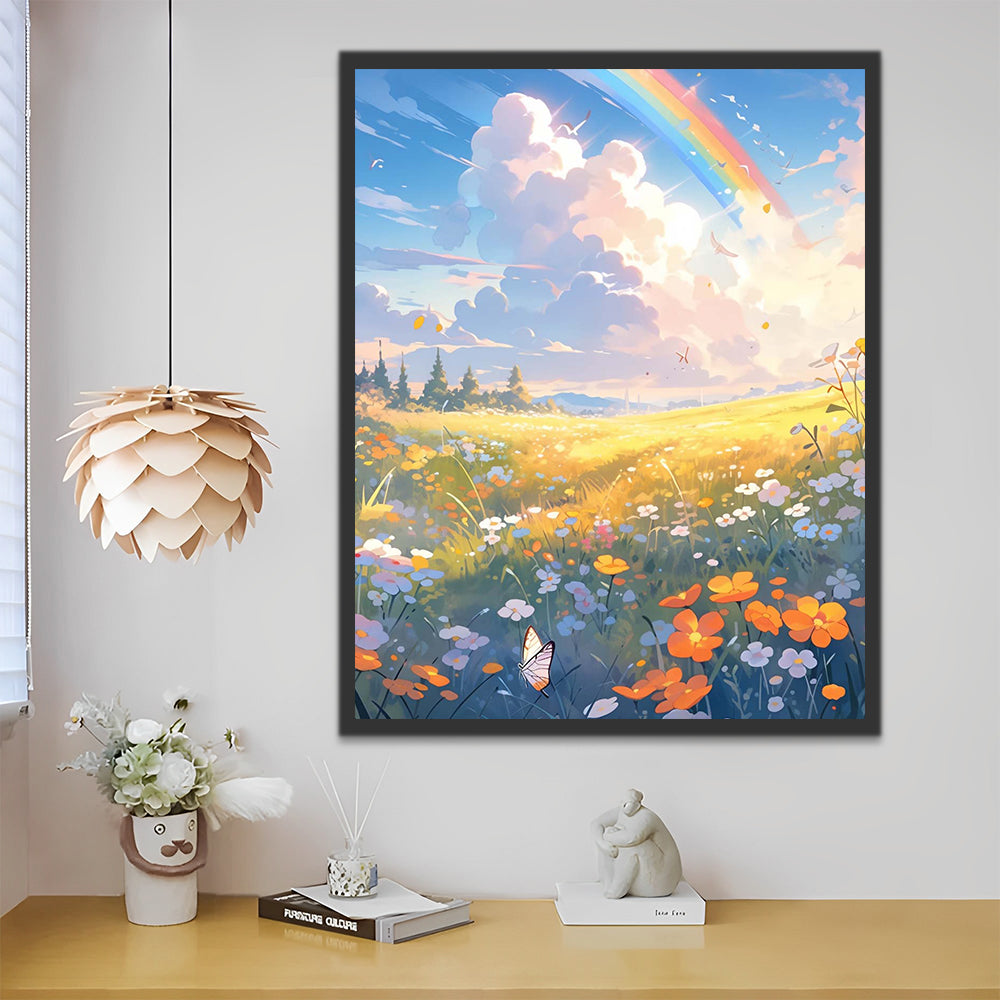 Rainbow and Flowers Paint by Numbers