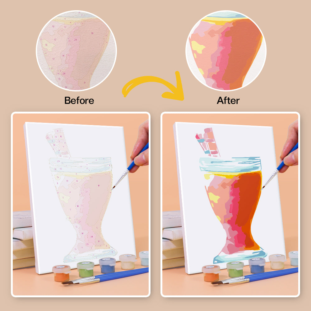 Refreshing Cocktail 6 Pieces Mini Paint by Numbers