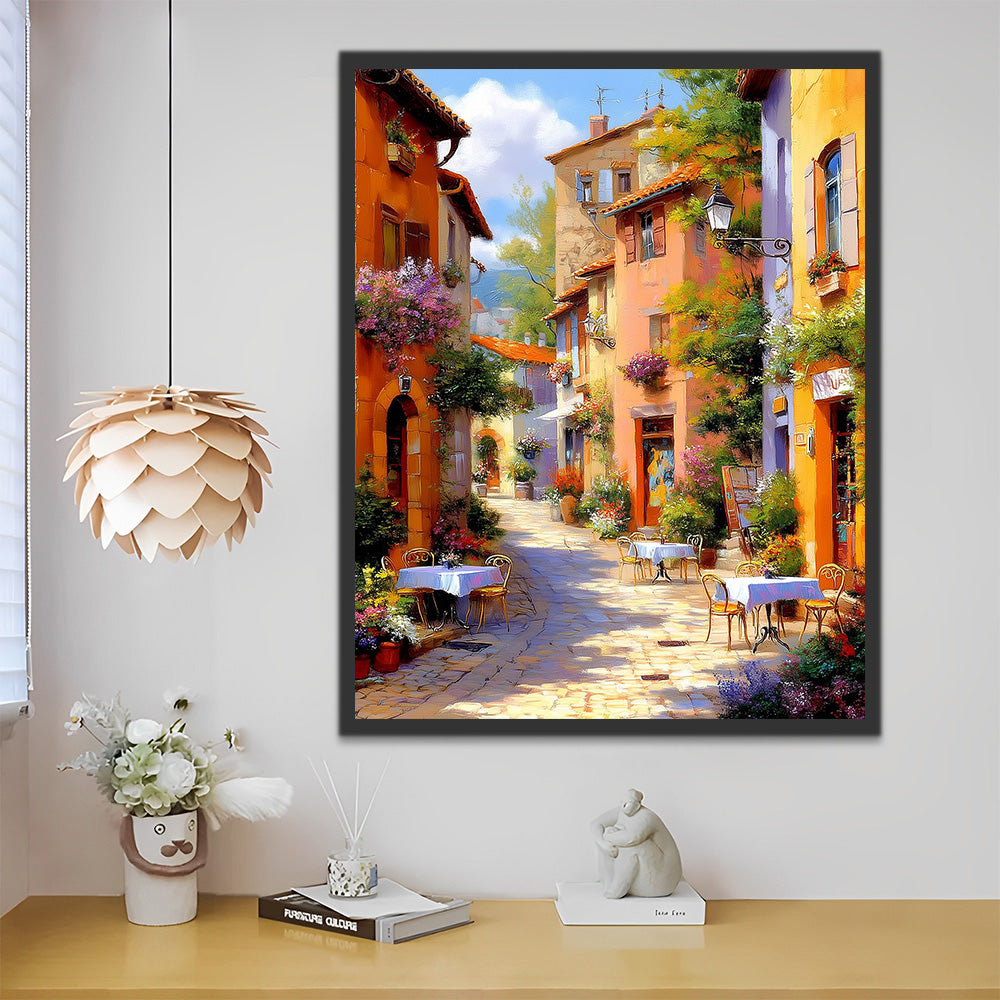 Restaurant in the Alley Paint by Numbers