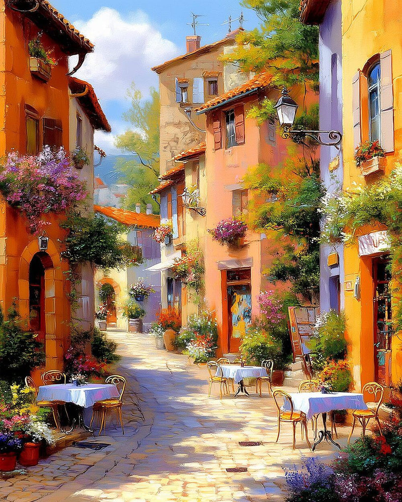 Restaurant in the Alley Paint by Numbers